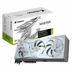 GIGABYTE AORUS GeForce RTX 5090 MASTER ICE 32G Tarjeta Gráfica - 32GB GDDR7, 512 bits, PCI-E 5.0, 2655MHz Frecuencia Base, 3 x DP 2.1a, 1 x HDMI 2.1b, NVIDIA DLSS 4, GV-N5090AORUSM ICE-32GD 
