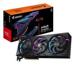 GIGABYTE AORUS Radeon RX 9070 XT ELITE 16G Tarjeta Gráfica - 16GB GDDR6, 256 bits, PCI-E 5.0, 3100 MHz Frecuencia Base, 2 x DisplayPort, 2 x HDMI, GV-R9070XTAORUS E-16GD 