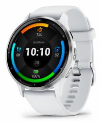 Garmin Venu 3 3,56 cm [1.4"] AMOLED 45 mm Digital 454 x 454 Pixeles Pantalla táctil Plata, Blanco Wifi GPS [satélite] 