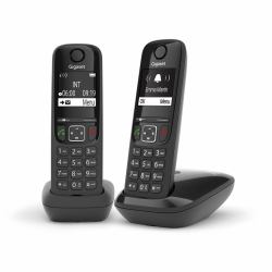 Gigaset AS690 Duo Teléfono DECT/analógico Identificador de llamadas Negro  - versión extranjera
