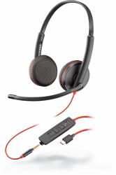 HP Poly Poly Blackwire C3225 Auriculares Alámbrico Diadema Oficina/Centro de llamadas USB Tipo C Negro 