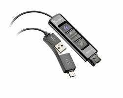 HP Poly Adaptador negro Poly DA85-M USB a QD compatible con TAA 
