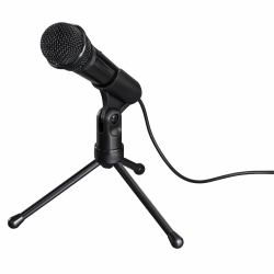 Hama | Micrófono con trípode, conexión jack 3,5mm, ideal para Podcast o conferencias, color negro. 