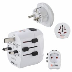 Hama World Travel Pro Light USB adaptador de enchufe eléctrico Universal Blanco 