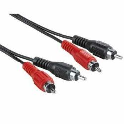 Hama Audio Cable 2 RCA Male Plugs - 2 RCA Male Plugs, 5 m cable de audio 2 x RCA Negro 