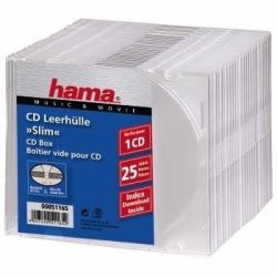 Hama CD Slim Box, 25 pcs./pack 1 discos Transparente 