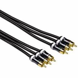 Hama ProClass YUV Cable, 3 RCA - 3 RCA, metal, 1.5 m componente [ YPbPr] cable de vídeo 1,5 m 3 x RCA Negro 