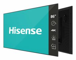 Hisense 86” 4K IPS UHD Digital Signage Display - 24/7 Operation Pizarra de caballete digital 2,18 m [86"] Wifi 500 cd / m² 4K Ultra HD Negro Android 11 24/7 