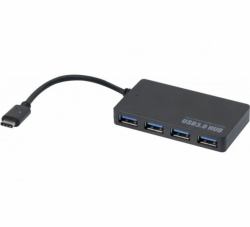 Hypertec 021308-HY hub de interfaz USB 3.2 Gen 1 [3.1 Gen 1] Type-C 5000 Mbit/s Negro 