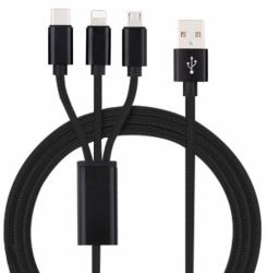 Insmat 133-1003 cable USB 1,2 m USB A USB C/Micro-USB B/Lightning Negro 