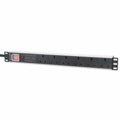 Intellinet 715195 unidad de distribución de energía [PDU] 6 salidas AC 1U Negro, Blanco 
