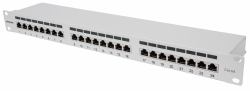 Intellinet Panneau de brassage, Cat6A, FTP, 24 ports, 1U, blindé, blocs 90° à insertion par le dessus [punch-down], gris 