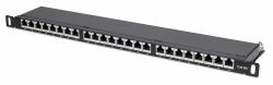 Intellinet Panneau de brassage, Cat6A, FTP, 24 ports, 19", 0,5U, blindé, blocs 90° à insertion par le dessus [punch-down], noir 