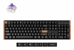 Keychron K10 HE teclado Juego USB + RF Wireless + Bluetooth QWERTY Inglés del Reino Unido Negro, Madera  - Versión UK