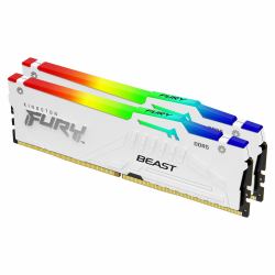 Kingston Technology FURY Beast 32 GB 5600 MT/s DDR5 CL36 DIMM [Kit de 2] White RGB EXPO 