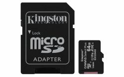 Kingston Technology Canvas Select Tarjeta micSDHC Plus 100R A1 C10 de 64 GB + ADP 