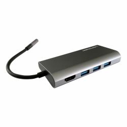 LC-Power LC-HUB-C-MULTI-5 base para portátil y replicador de puertos Alámbrico USB 3.2 Gen 1 [3.1 Gen 1] Type-C Antracita, Negro 