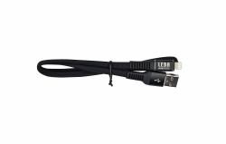 LEBA Innovation geflochtenes MFI Flachkabel| USB-A auf Lightning| 1.2m| schwarz| 1,2 m Negro 