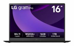 LG Gram Pro 16Z90TP-K.AA78A1 ordenador portatil Intel Core Ultra 7 225H Portátil 40,6 cm [16"] WQXGA+ 16 GB LPDDR5x-SDRAM 1 TB SSD Wi-Fi 7 [802.11be] Windows 11 Home Inglés del Reino Unido Negro  - Versión UK