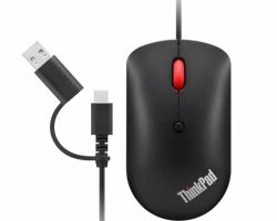 Lenovo 4Y51D20850 ratón Oficina Ambidextro USB Tipo C Óptico 2400 DPI 