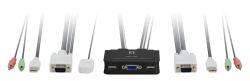 LevelOne KVM de 2 puertos, VGA, USB, Audio 