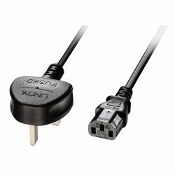 Lindy 30434 cable de transmisión Negro 3 m Enchufe tipo G C13 acoplador 