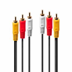 Lindy 35691 cable de vídeo compuesto 2 m 3 x RCA Negro 