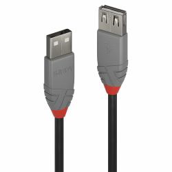 Lindy 36703 cable USB USB 2.0 2 m USB A 0,48 Gbit/s Negro, Gris 