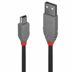 Lindy 36725 cable USB USB 2.0 5 m USB A Mini-USB B 0,48 Gbit/s Negro 