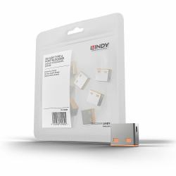 Lindy 40463 bloqueador de puerto USB tipo A Naranja Acrilonitrilo butadieno estireno [ABS] 10 pieza[s] 
