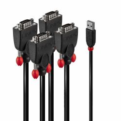 Lindy 42690 convertidor, repetidor y aislador en serie USB 1.1 RS-232 Negro 