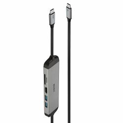 Lindy 43326 base para portátil y replicador de puertos Alámbrico USB 3.2 Gen 1 [3.1 Gen 1] Type-C Negro, Gris 