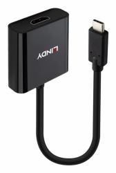 Lindy 43438 adaptador de cable de vídeo 0,15 m USB Tipo C HDMI Negro 