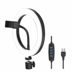 LogiLink LED Ring Fill Light, with - ball head mount, 20 cm, black - Warranty: 48M