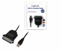 LogiLink AU0003C cable paralelo Negro 1,5 m 