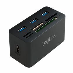 LogiLink CR0042 base para portátil y replicador de puertos Alámbrico USB 3.2 Gen 1 [3.1 Gen 1] Type-A Negro 