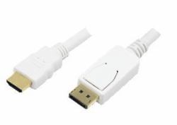 LogiLink 2m, HDMI-DP DisplayPort Blanco 