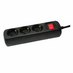 LogiLink LPS206B base múltiple 1,4 m 3 salidas AC Negro 