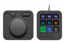Logitech MX Creative Console, keypad programable con 9 teclas LCD personalizables y dial de control para diseño gráfico, edición de vídeo, fotografía, uso con Adobe, Zoom, Spotify, etc. Color Grafito 