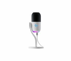 Logitech G Yeti GX, micrófono dinámico RGB con LIGHTSYNC para gaming, micrófono USB para streaming, supercardioide, Plug and Play USB para PC/Mac - Blanco 