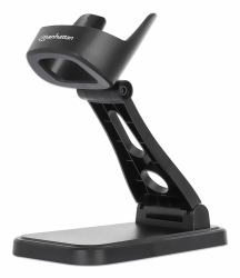 Manhattan Soporte ajustable para escáner de códigos de barras, altura y ángulo ajustables, compatible con escáneres 153997/154116/154185, negro, garantía de por vida 