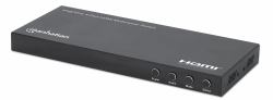 Manhattan Multiviewer/conmutador HDMI 4K de 4 puertos, 4 entradas a 1 pantalla, 4K@30 Hz, modos PiP y visualización doble/cuádruple, control por botón o mando a distancia, salida de audio 3,5 mm y Toslink, negro, 3 años de garantía 