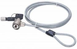 Manhattan Candado para portátil [Kensington] con 2 llaves, compatible con ranura Kensington estándar, cable de 1,5 m, antirrobo, cable de acero con funda PVC transparente, garantía de por vida 