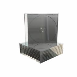 MediaRange BOX21 funda para discos ópticos Caja transparente para CD 1 discos Negro, Transparente 