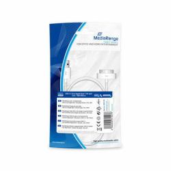 MediaRange MRCS181 cable de teléfono móvil Blanco 1 m USB A Apple 30-pin 