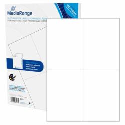 MediaRange MRINK143 etiqueta autoadhesiva Permanente Blanco 200 pieza[s] 