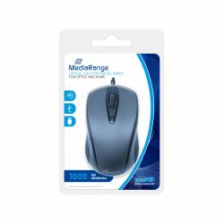 MediaRange MROS201 ratón Oficina Ambidextro USB tipo A Óptico 1000 DPI 
