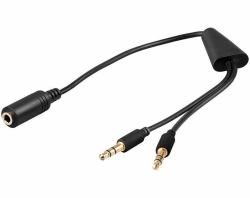 Microconnect AUDAL cable de audio 0,4 m 2 x 3.5mm 3,5mm Negro 