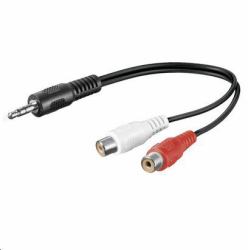 Microconnect AUDALHF02 cable de audio 0,2 m 3,5mm 2 x RCA Negro 