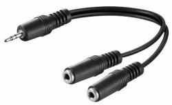 Microconnect AUDLR02 cable de audio 0,2 m 3,5mm 2 x 2,5 mm Negro 